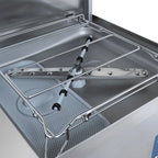 Lave-vaisselle à capot ECO 54 SLE 50x50 cm (dimensions du panier), avec doseur de détergent et de produit de rinçage, avec pompe de vidange & adoucisseur, Fabriqué en Europe, 400 Volt