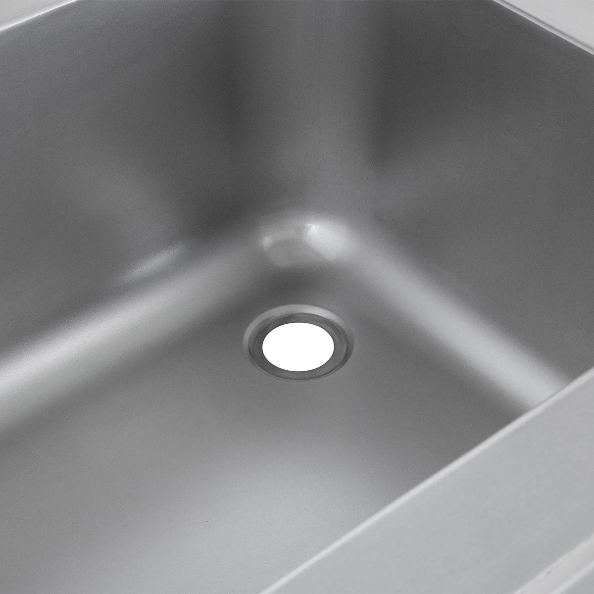 Table de lavage Basic 16x6 avec 2 cuves à gauche, dosseret et étagère inférieure