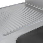Table de lavage Basic 16x6 avec 2 cuves à droite, dosseret et étagère inférieure