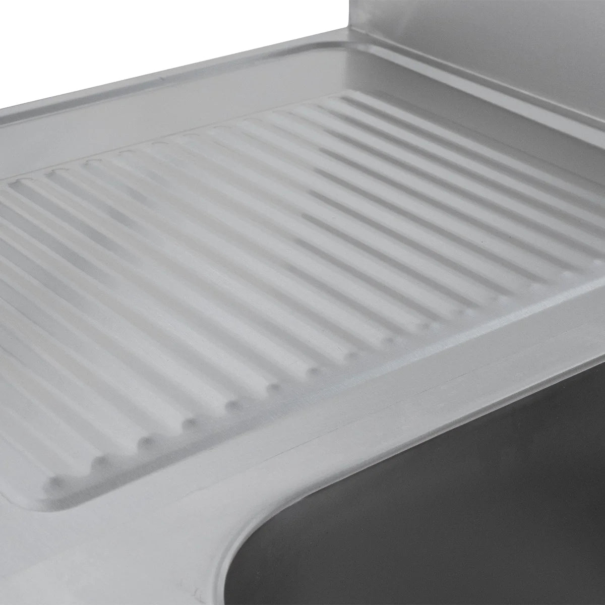 Table de lavage Basic 16x6 avec 2 cuves à droite, dosseret et étagère inférieure