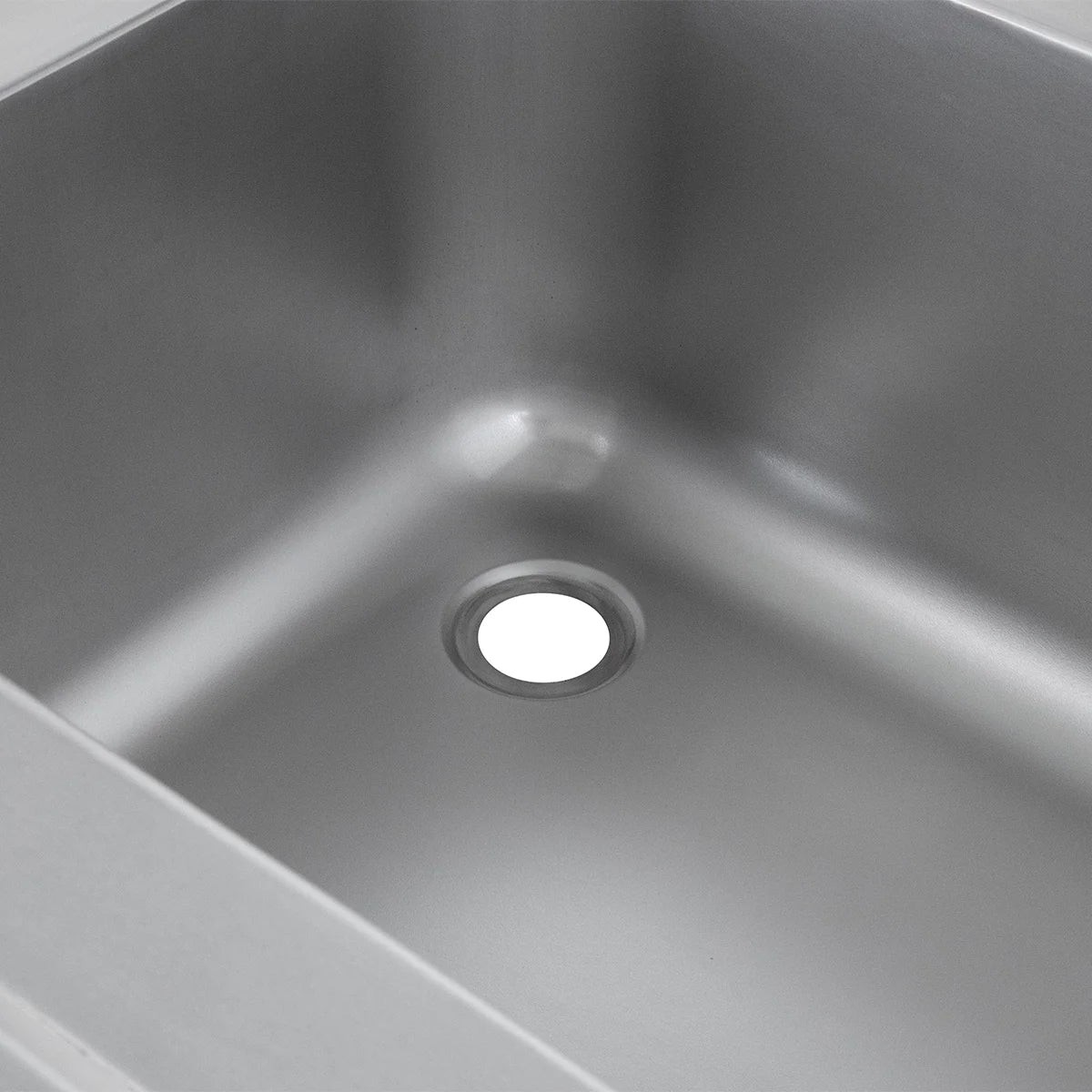 Table de lavage Basic 16x6 avec 2 cuves à droite, dosseret et étagère inférieure