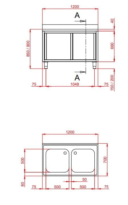 Plonge Eco 12x7 avec 2 bacs