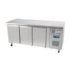 Table réfrigérée Polar Série U 3 portes 417 litres sur roulettes
