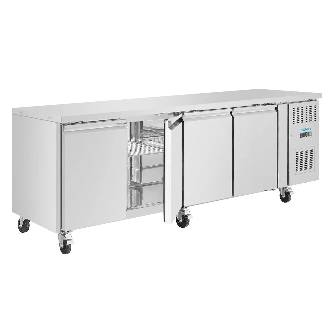 Table réfrigérée Polar Série U 4 portes 553 litres sur roulettes