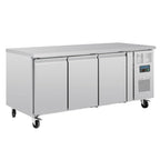 Table réfrigérée pâtissière Polar Série U EN 60 x 40 (600 x 400 mm) 3 portes 634 litres sur roulettes