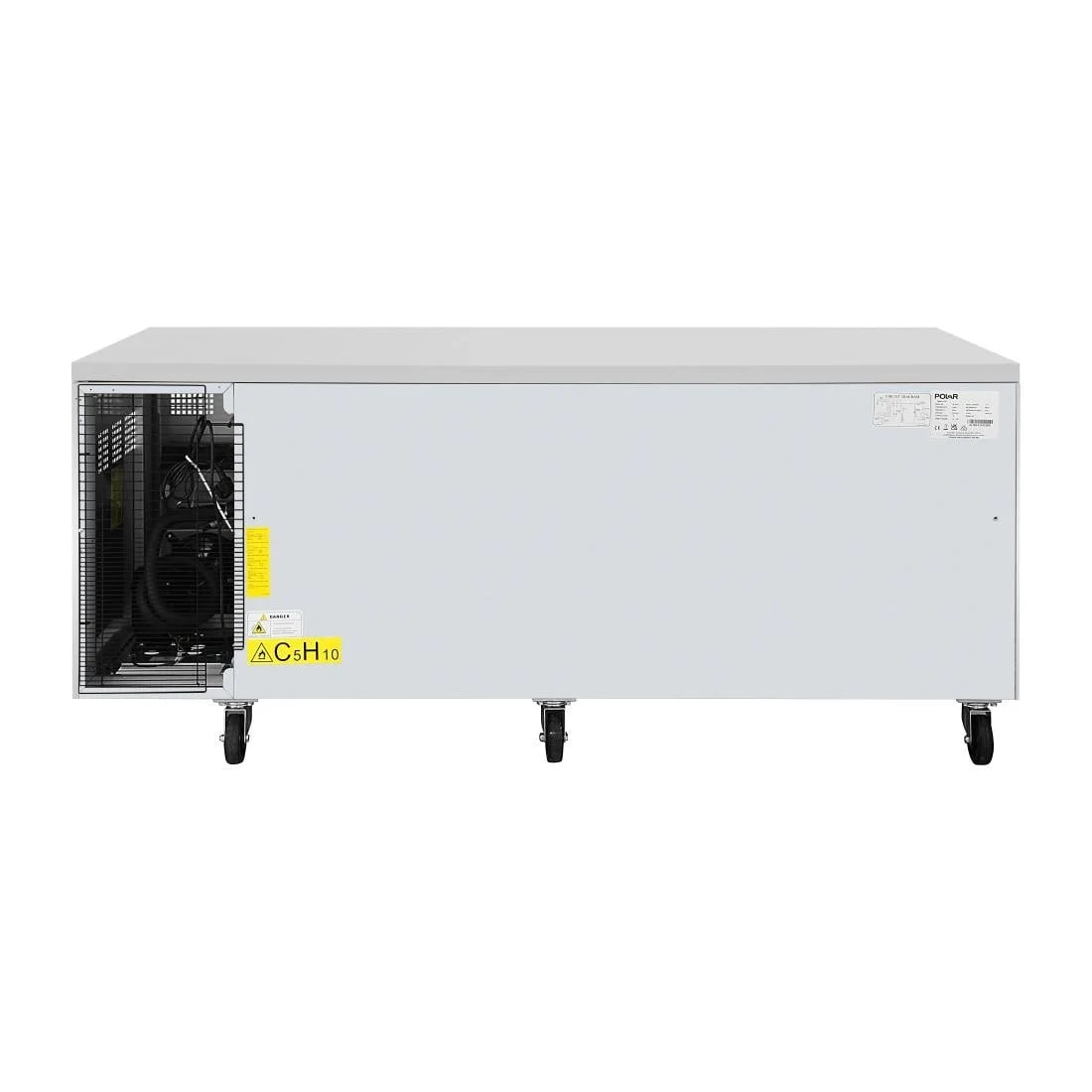 Table réfrigérée pâtissière Polar Série U EN 60 x 40 (600 x 400 mm) 3 portes 634 litres sur roulettes