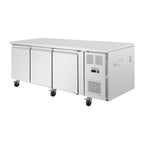 Table réfrigérée pâtissière Polar Série U EN 60 x 40 (600 x 400 mm) 3 portes 634 litres sur roulettes
