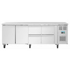 Table réfrigérée Polar Série U 4 tiroirs et 2 portes 616 litres sur roulettes