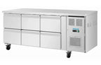 Table réfrigérée Polar Série U 6 tiroirs 465 litres sur roulettes