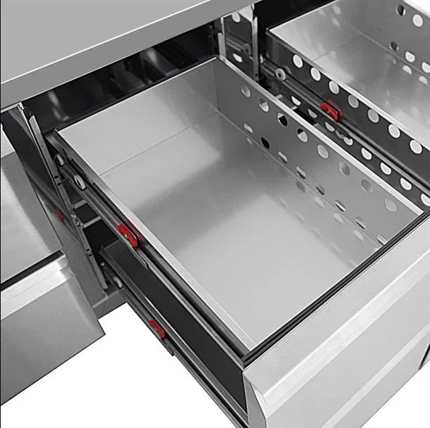 Table réfrigérée Polar Série U 6 tiroirs 465 litres sur roulettes