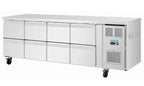 Table réfrigérée Polar Série U 8 tiroirs 616 litres sur roulettes