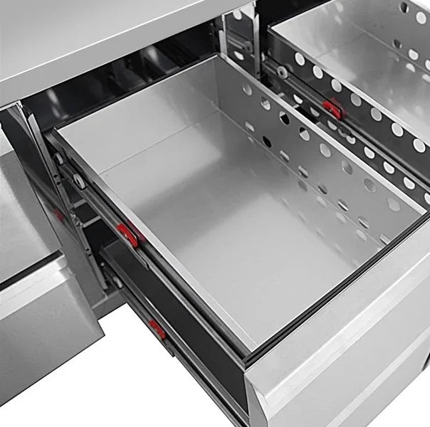 Table réfrigérée Polar Série U 8 tiroirs 616 litres sur roulettes