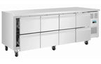 Table réfrigérée Polar Série U 8 tiroirs 616 litres sur roulettes