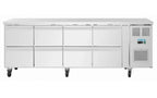 Table réfrigérée Polar Série U 8 tiroirs 616 litres sur roulettes
