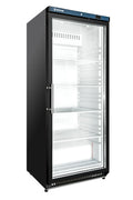 Armoire réfrigérée ECO 600 avec porte vitrée, intérieur en plastique, noir