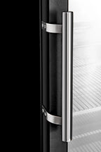 Armoire réfrigérée ECO 600 avec porte vitrée, intérieur en plastique, noir