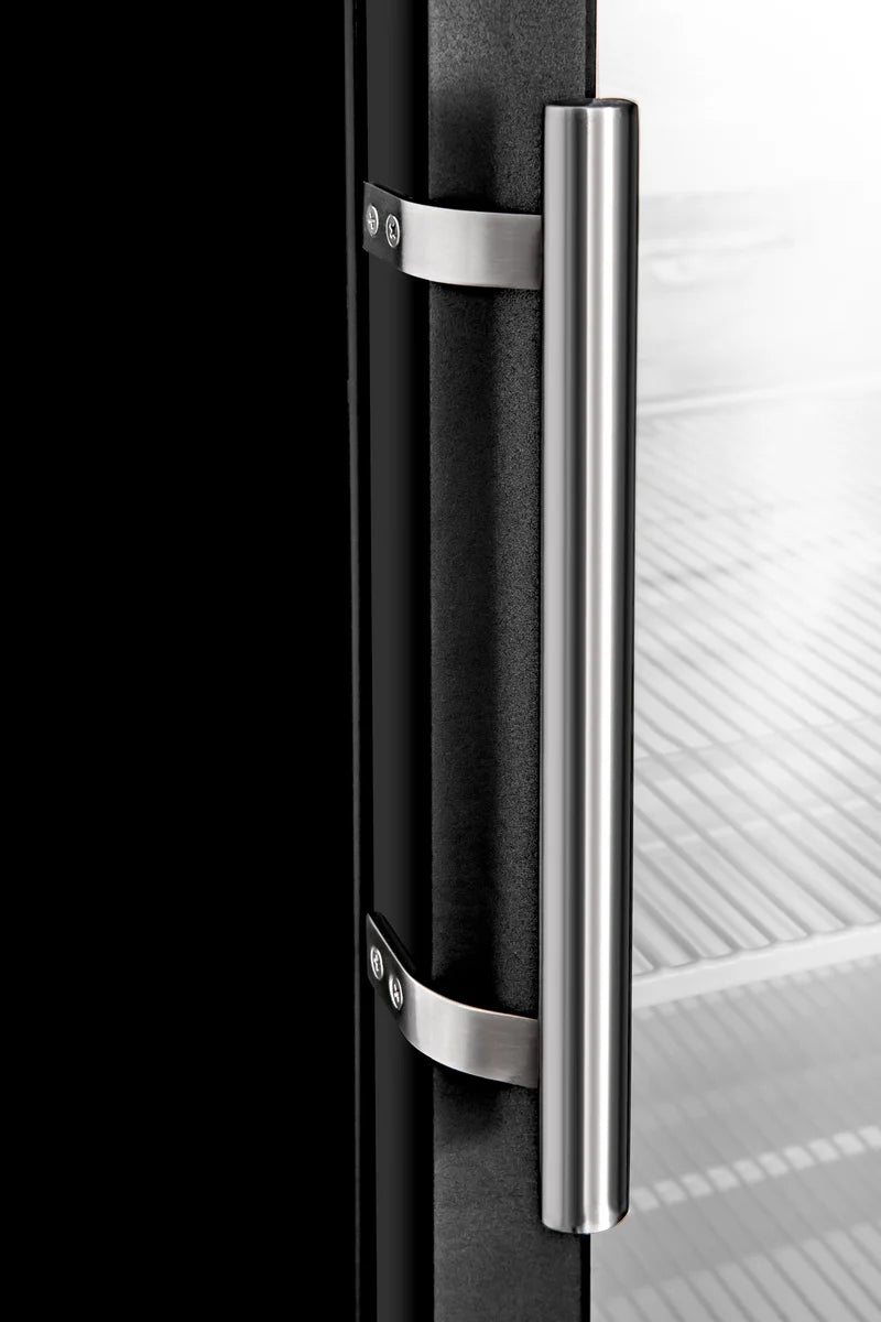 Armoire réfrigérée ECO 600 avec porte vitrée, intérieur en plastique, noir