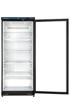 Armoire réfrigérée ECO 600 avec porte vitrée, intérieur en plastique, noir