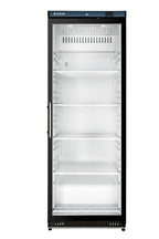 Armoire réfrigérée ECO 400 avec porte vitrée, intérieur en plastique, noir