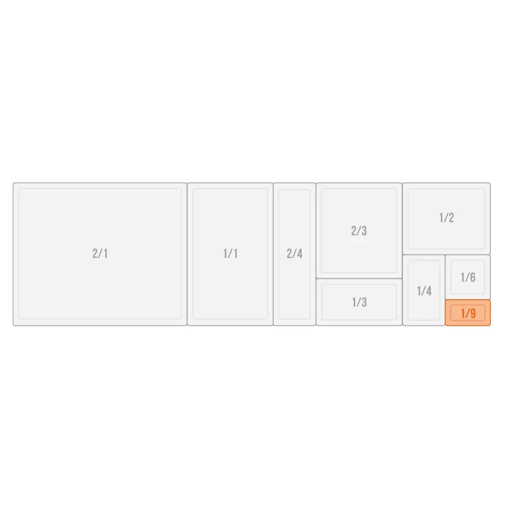 Rieber Couvercle GN en inox GN 1/9 standard avec poignée encastrée, Mod. 191