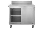 Armoire de travail en inox Basic 100x60 avec dosseret 100 mm