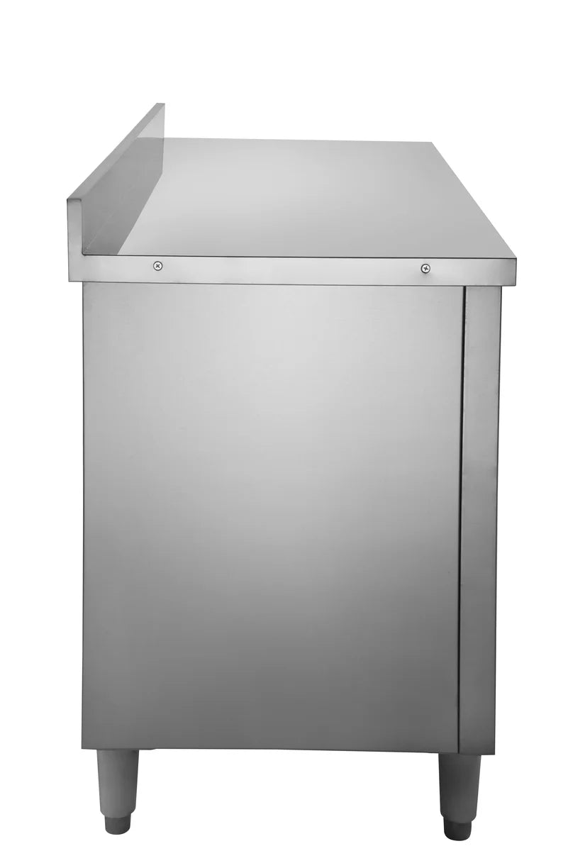 Armoire de travail en inox Basic 100x60 avec dosseret 100 mm