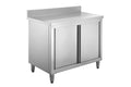 Armoire de travail en inox Basic 100x70 avec dosseret 100 mm