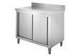Armoire de travail en inox Basic 100x70 avec dosseret 100 mm