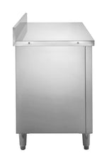 Armoire de travail en inox Basic 160x70 avec dosseret 100 mm