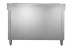 Armoire de travail en inox Basic 140x70 avec dosseret 100 mm