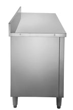 Armoire de travail en inox Basic 200x60 avec dosseret 100 mm
