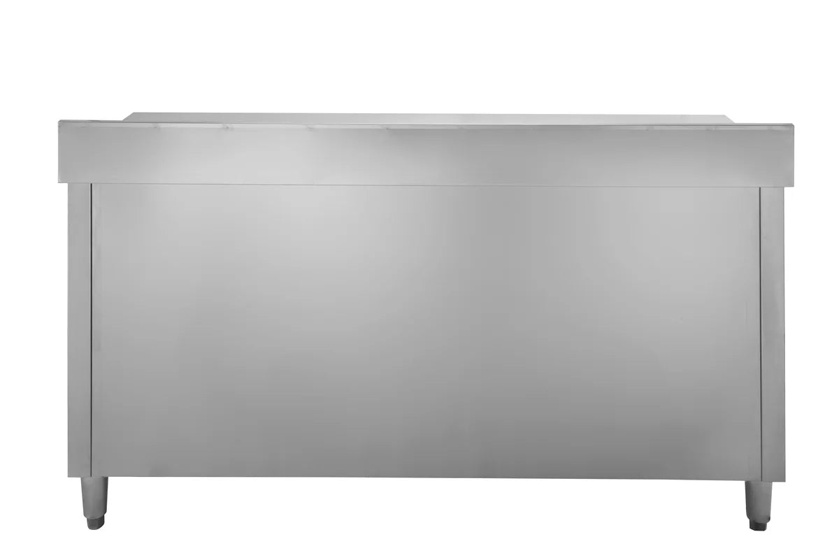 Armoire de travail en inox Basic 180x60 avec dosseret 100 mm