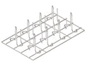Grille à poulets en inox Tecnoeka KGP, GN 1/1, pour 8 poulets