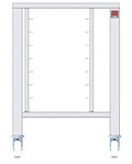 Support en acier inoxydable Tecnoeka Evolution Next EKTRS 423, avec roulettes et glissières universelles