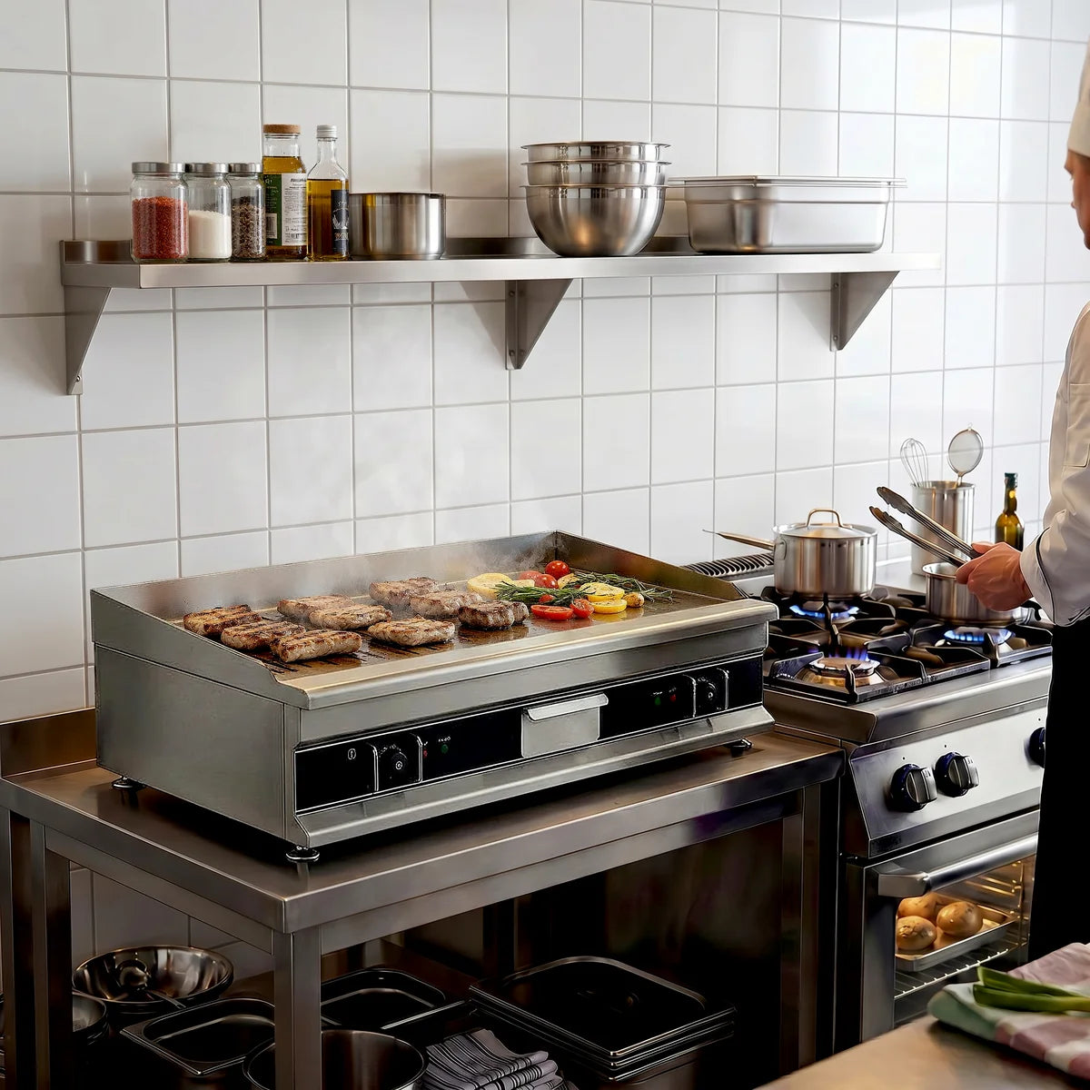 Plancha électrique Eco 998x398 lisse - appareil de table
