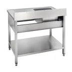 Table de lavage Basic 10x6 avec 1 cuve à gauche, dosseret et étagère inférieure