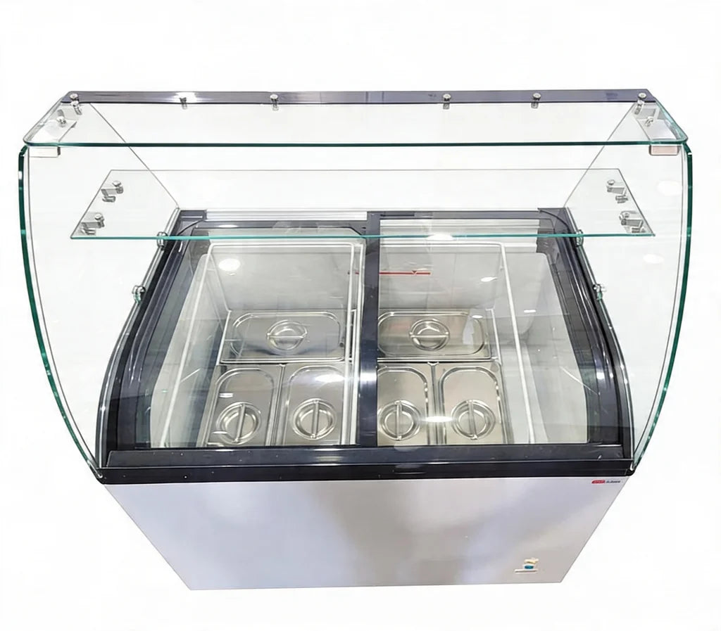 Vitrine à glace avec dessus vitré – 6 x 5 L – 273 L – bacs à glace inclus