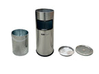 Cendrier sur pied avec poubelle - 30 litres - Inox