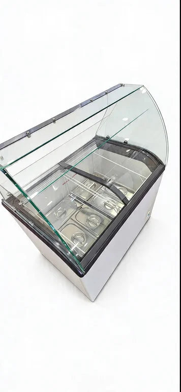 Vitrine à glace avec dessus vitré – 6 x 5 L – 273 L – bacs à glace inclus
