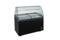 Vitrine à glace avec couvercle coulissant en verre – 9 x 5 L – 278 L – noire