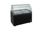 Vitrine à glace avec couvercle coulissant en verre – 9 x 5 L – 278 L – noire