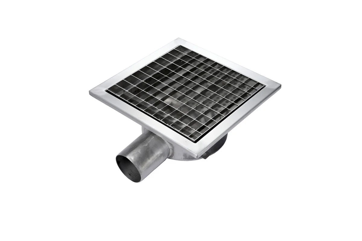 Caniveau de sol en inox - 300 x 300 x 131 mm