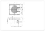 Caniveau de sol en inox - 300 x 300 x 131 mm