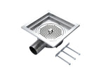 Caniveau de sol en inox - 300 x 300 x 131 mm