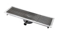 Caniveau de sol en inox - 900 x 300 x 133 mm