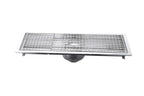Caniveau de sol en inox - sortie verticale - 900 x 300 x 180 mm