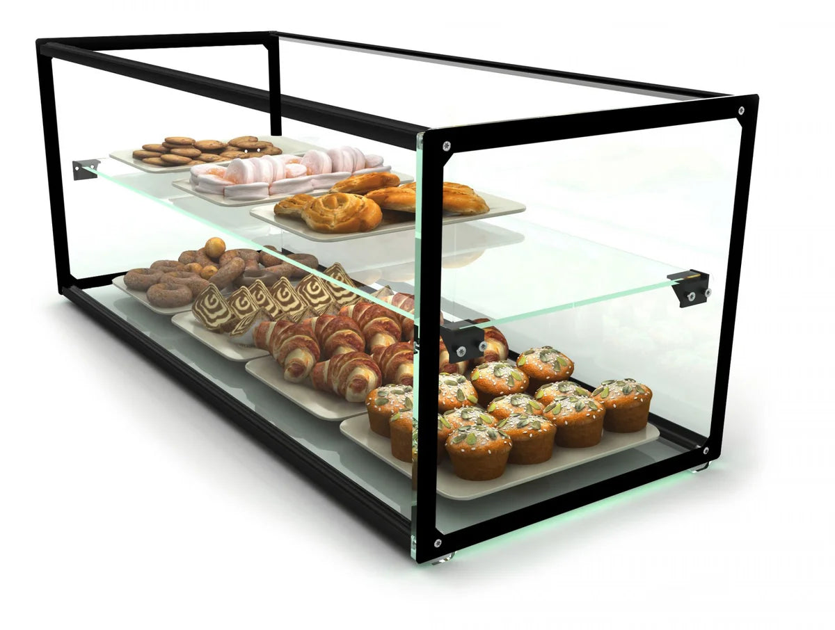 Vitrine à gâteaux - verre trempé - 920 x 330 x 315 mm