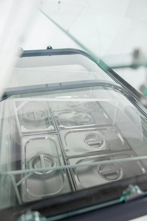 Vitrine à glace avec dessus vitré – 6 x 5 L – 273 L – bacs à glace inclus