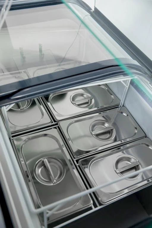 Vitrine à glace avec dessus vitré – 6 x 5 L – 273 L – bacs à glace inclus