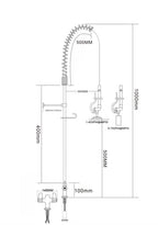 Douchette professionnelle monotrou avec levier et mitigeur - 1.000 mm